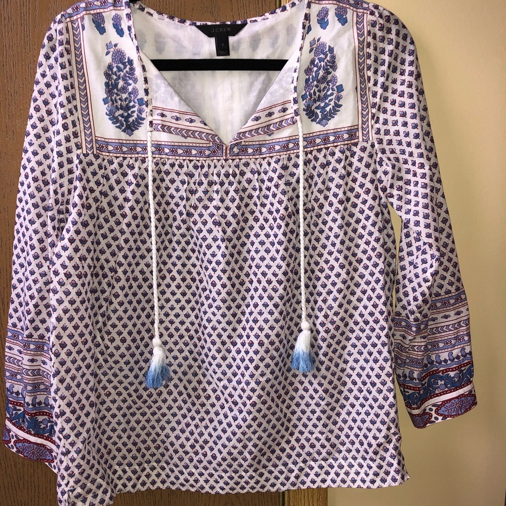JCREW boho cotton top